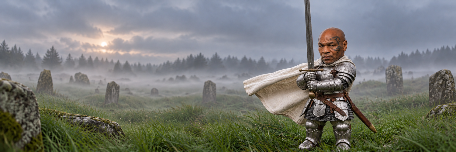 bundletyson banner with the armored little knight in a misty field